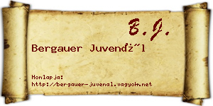 Bergauer Juvenál névjegykártya